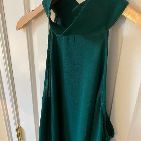 High Neck Flowy Tank Top in Green - Picture 2 of 7